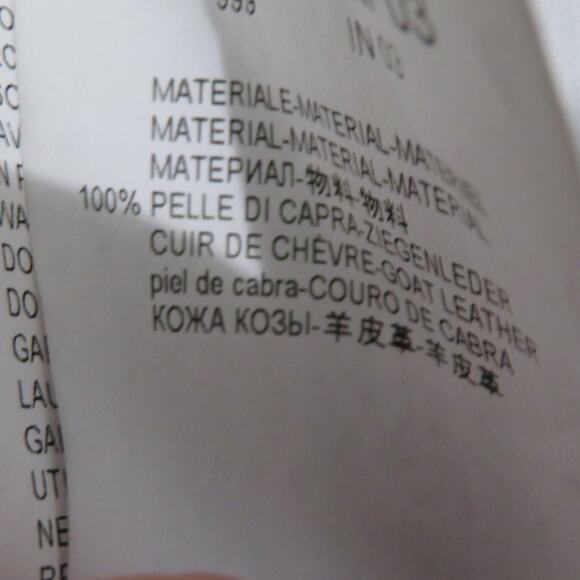 Armani Collezioni Womens Sz 10 Black 100% Goat Leather Jacket Pleated Zip Front - Picture 6 of 6